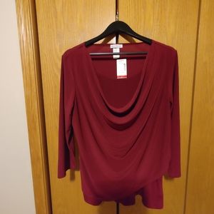 New Burgundy 3/4 sleeved blouse
